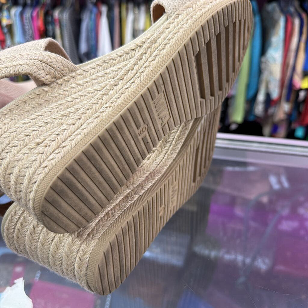 9 MIA Canvas Ankle Strap Espadrille Wedge Sandal