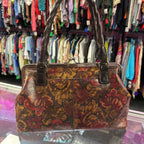 Patricia Nash Rora Frame Satchel in Golden Rustic Forrest As with Wallet