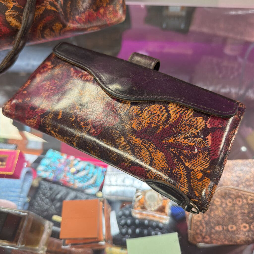 Patricia Nash Rora Frame Satchel in Golden Rustic Forrest As with Wallet
