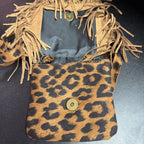 Unknown Fringe Animal Print Crossbody