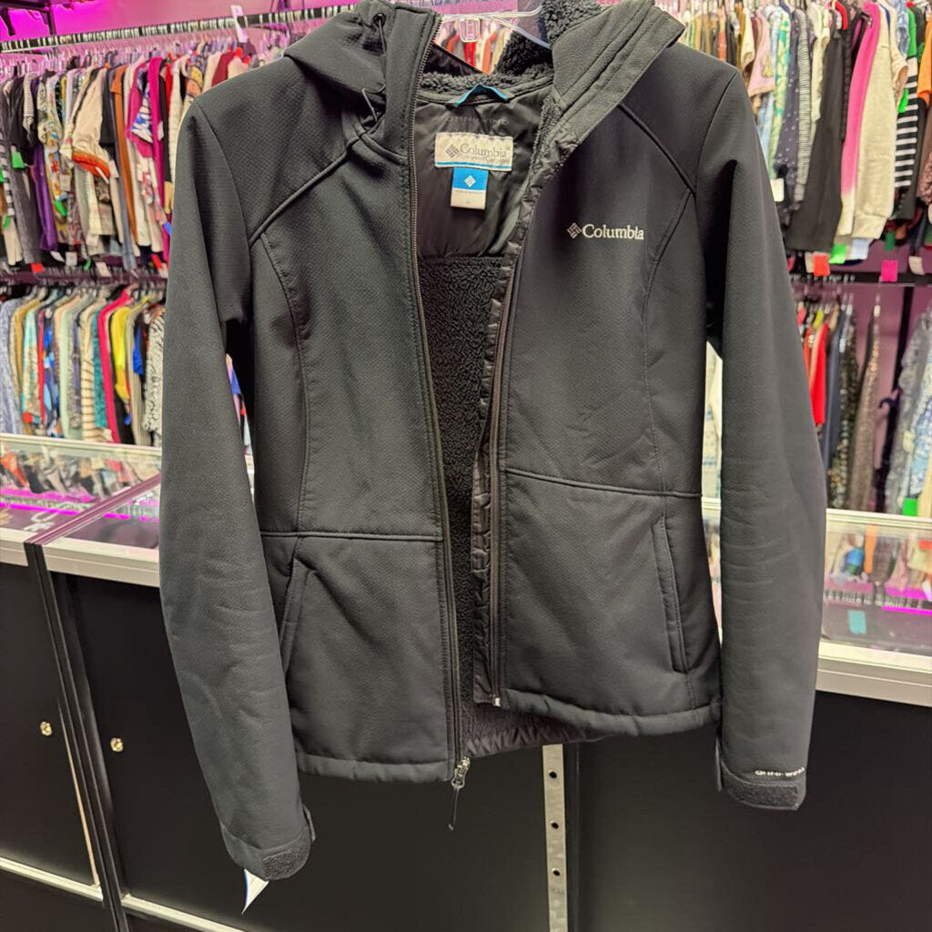M L/S solid z/f jacket w/hood