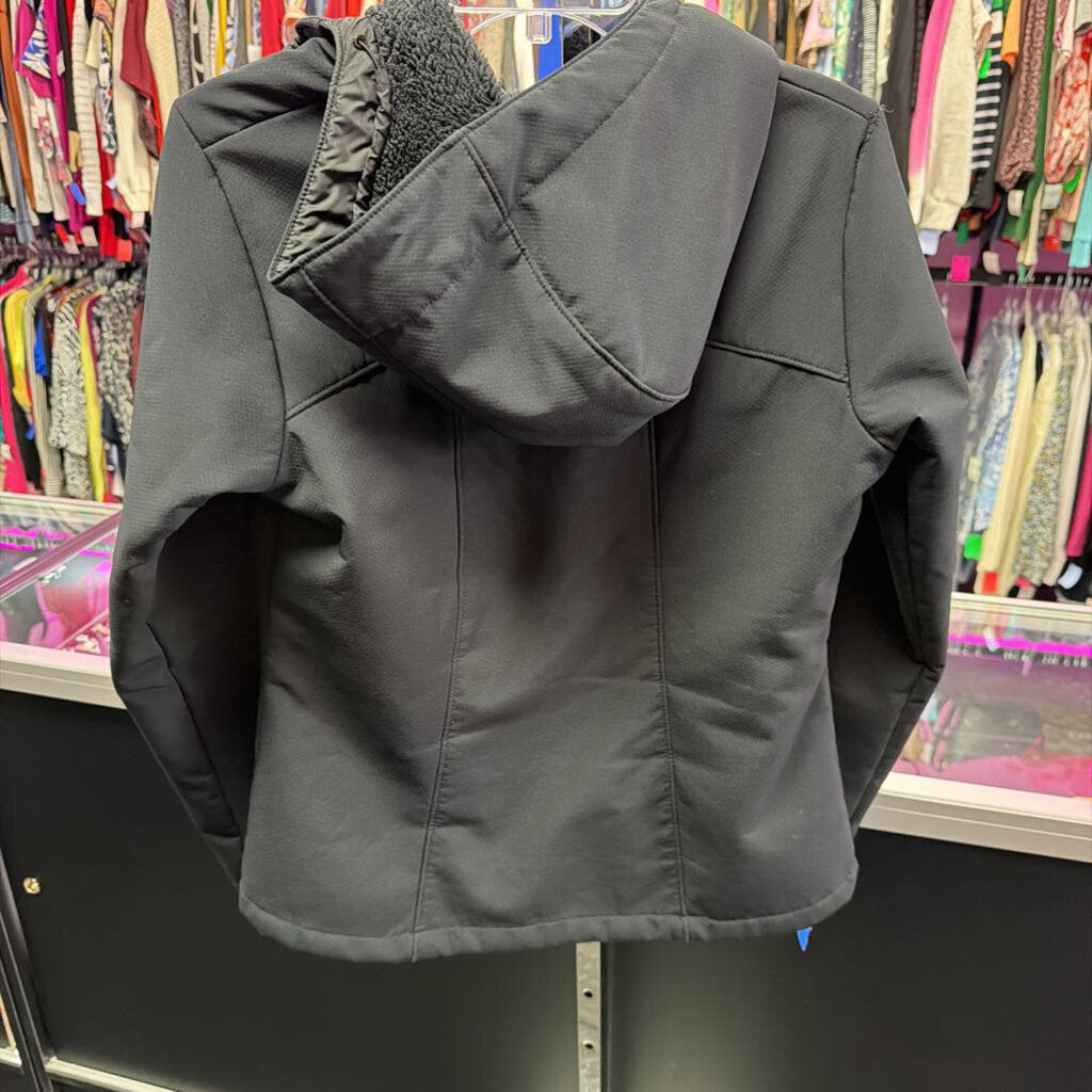 M L/S solid z/f jacket w/hood