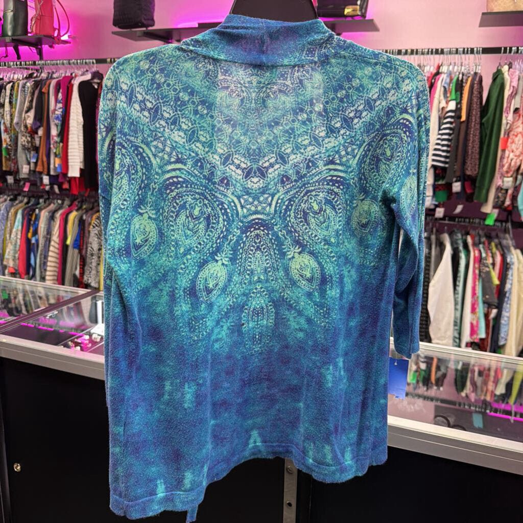 4 3/4 sleeve multicolored cardigan