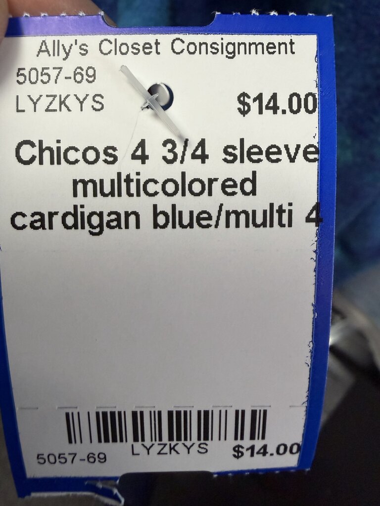 4 3/4 sleeve multicolored cardigan