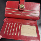 Sendefn RFID Blocking Leather Brown Clutch Wallet Long Purse Large Capacity
