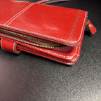 Sendefn RFID Blocking Leather Brown Clutch Wallet Long Purse Large Capacity