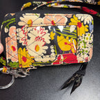 Vera Bradley Zip Around Wallet on Lanyard Floral Design