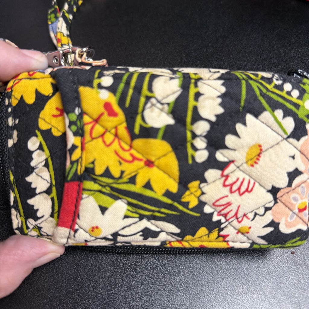 Vera Bradley Zip Around Wallet on Lanyard Floral Design