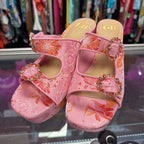 10 Gianni Bini Platform Dbl Buckle Floral Block Heel Sandals