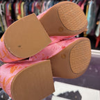 10 Gianni Bini Platform Dbl Buckle Floral Block Heel Sandals