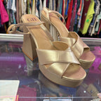 10 Gianni Bini As is Class-Act Platform Cross Strap Sandals