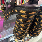 10 Castaner Raffia Strped Block Heel Sandal