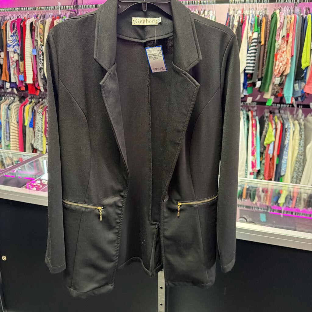 Md LS OF Zipper Pocket Detail Blazer