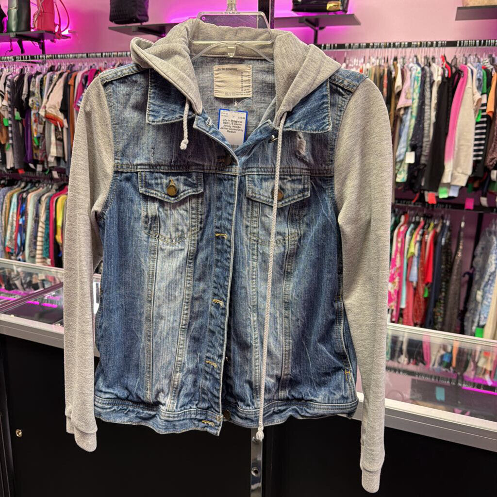 MED L/S Denim Jersey Hoodie Jacket