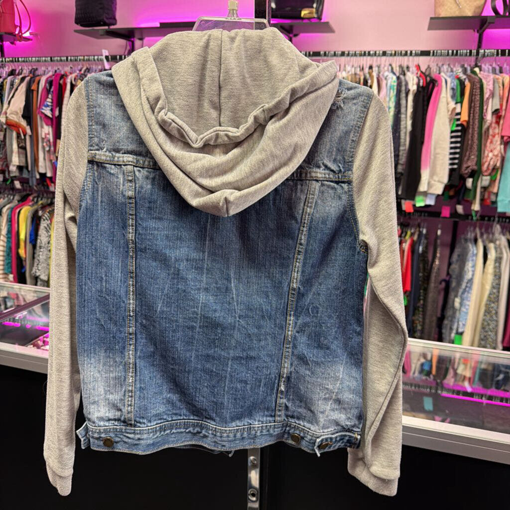 MED L/S Denim Jersey Hoodie Jacket
