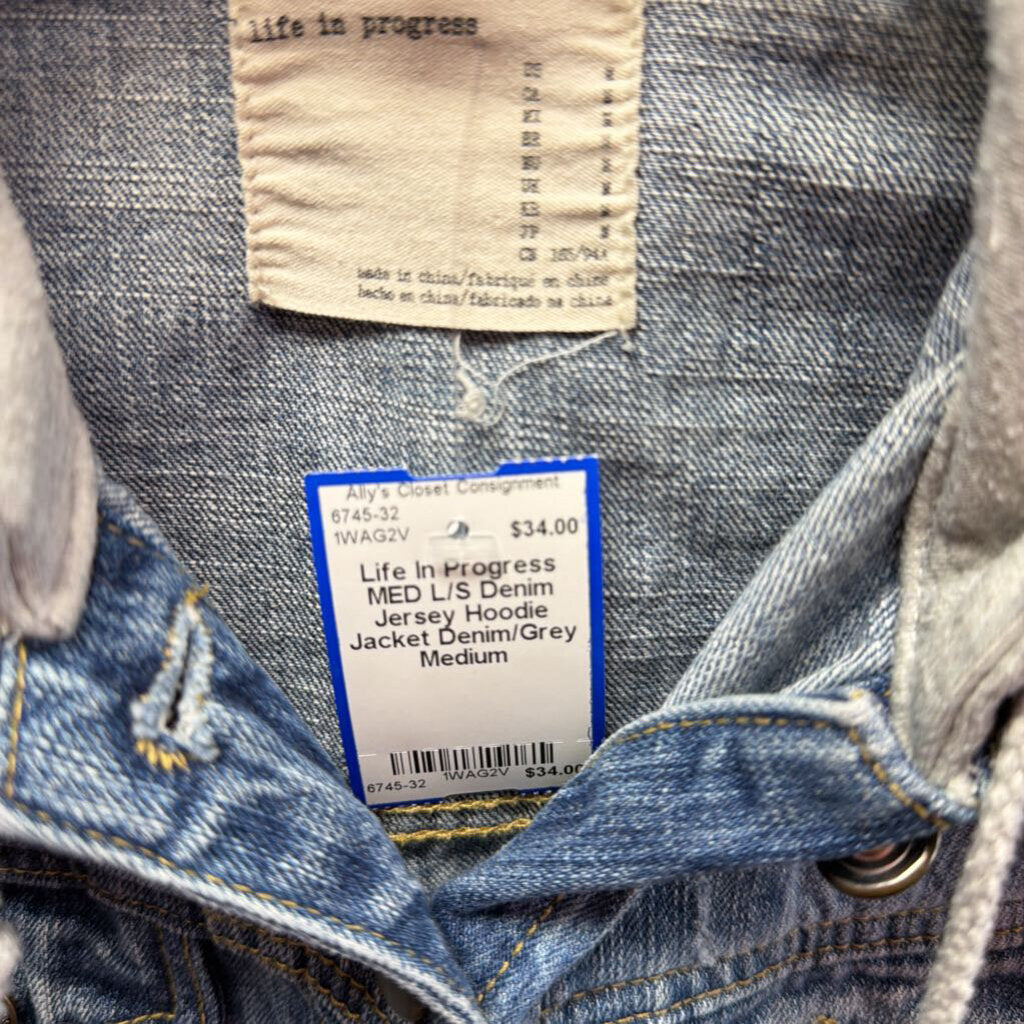 MED L/S Denim Jersey Hoodie Jacket