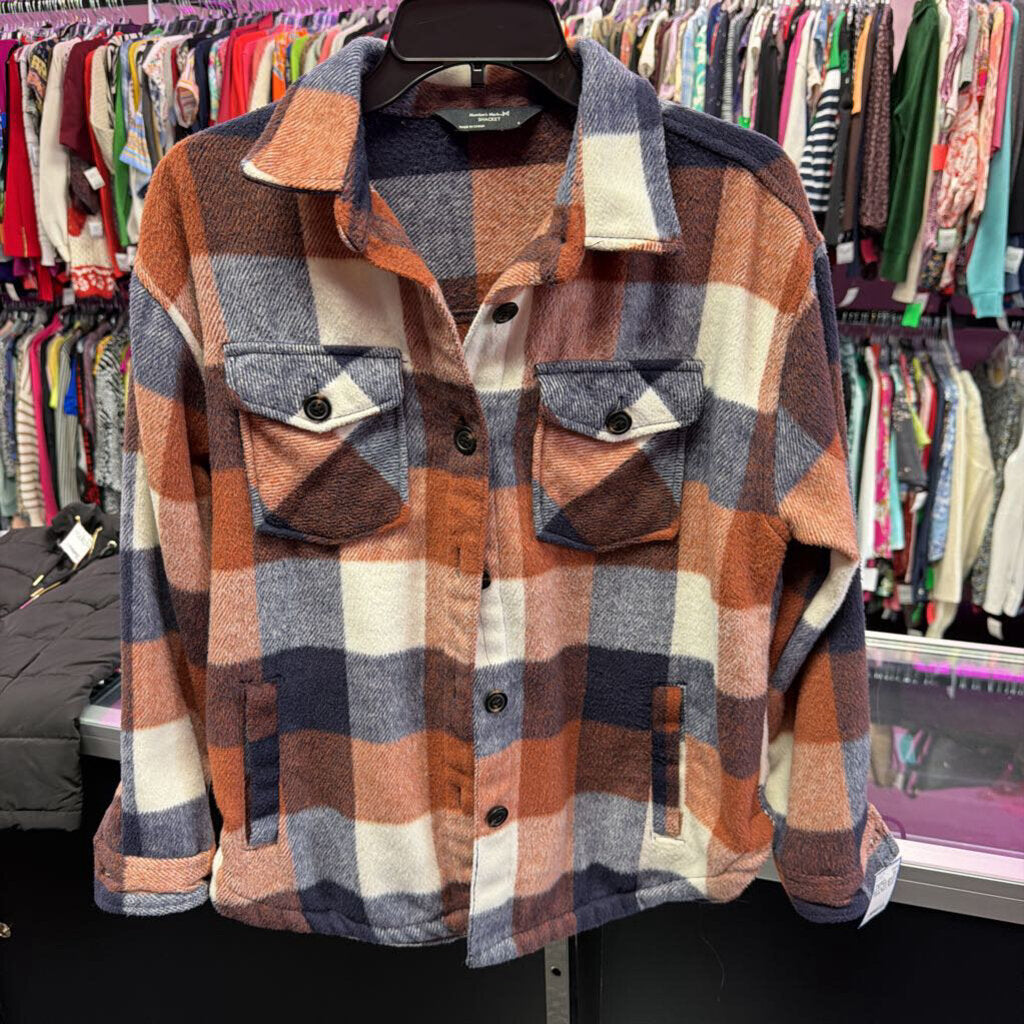 SM LS BF Plaid Shacket Shirt/Jacket
