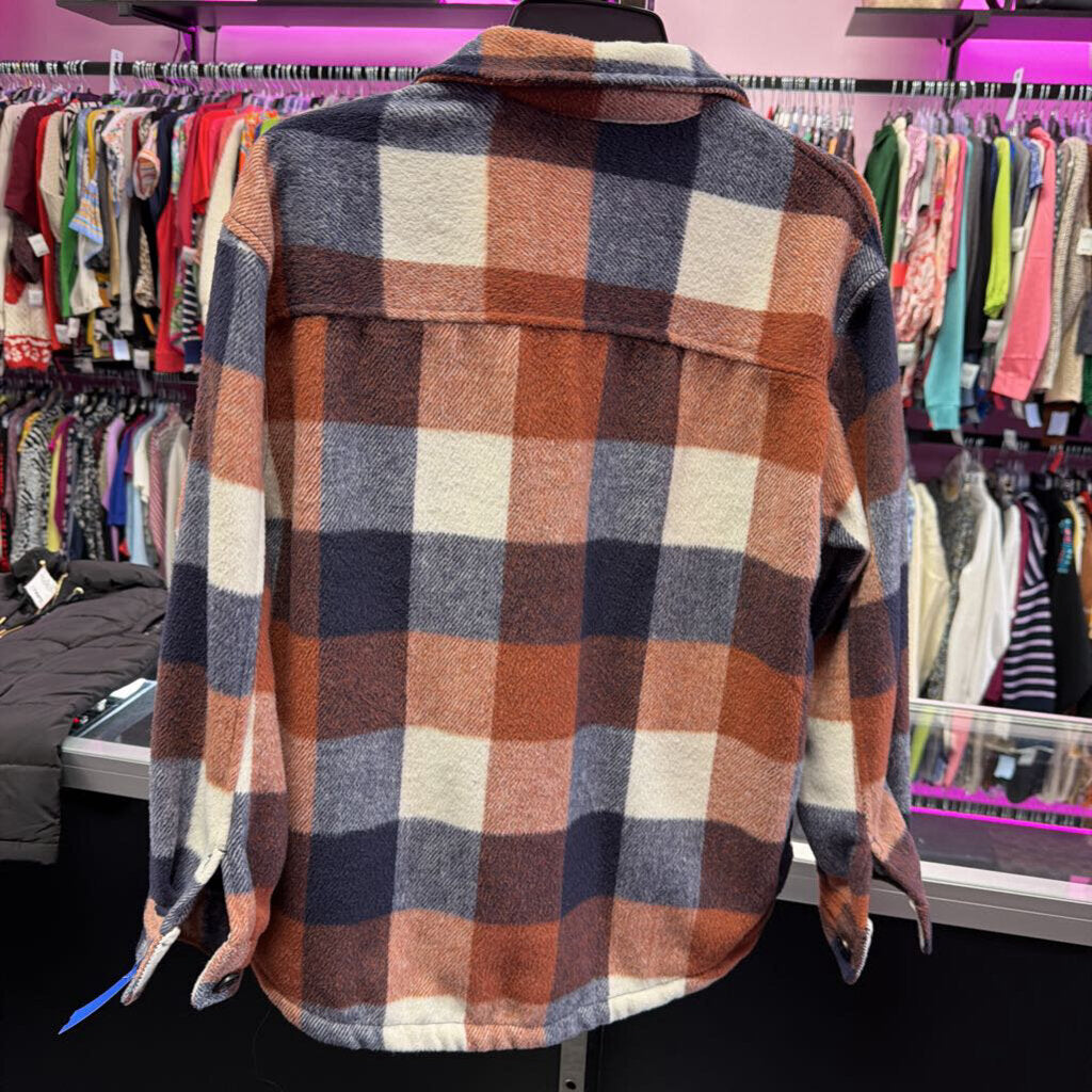 SM LS BF Plaid Shacket Shirt/Jacket