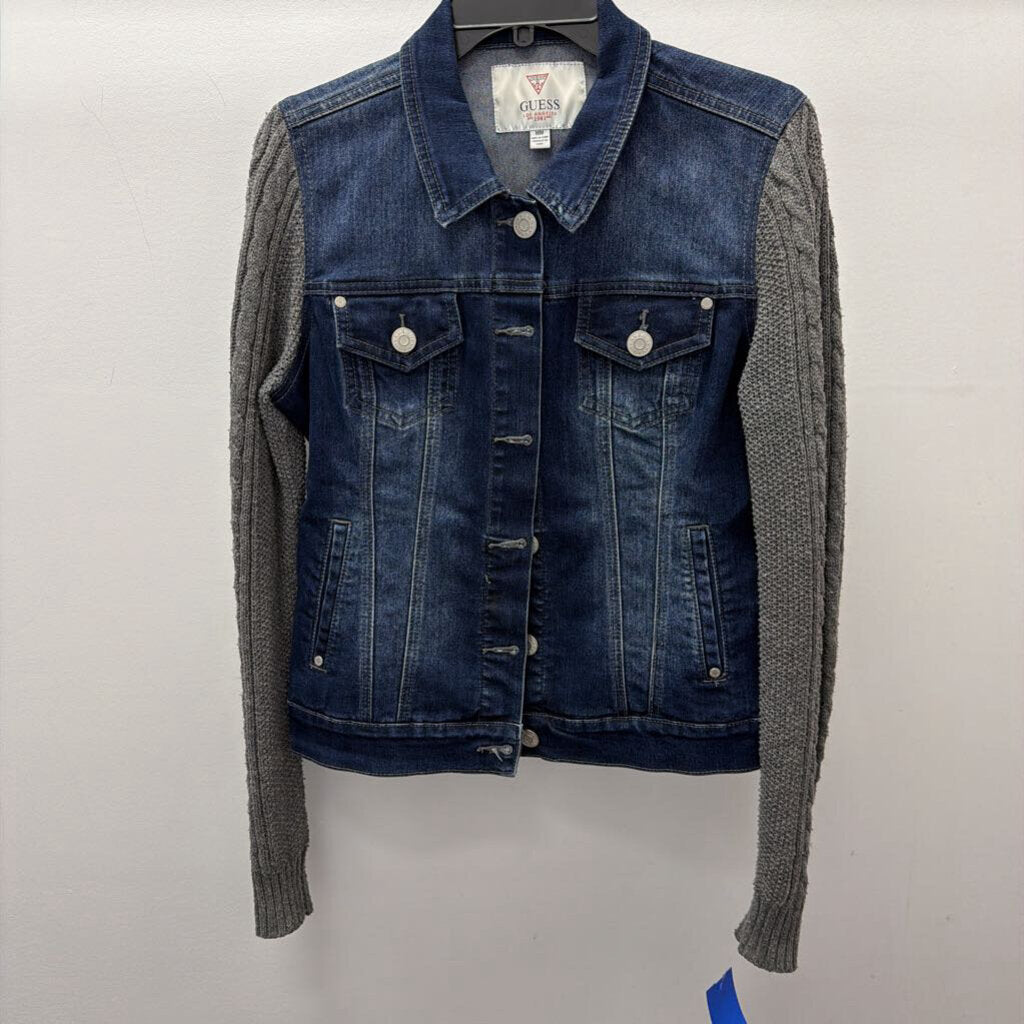 MD LS BF Denim Jacket Sweater Sleeves