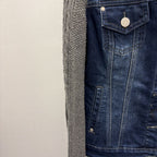 MD LS BF Denim Jacket Sweater Sleeves