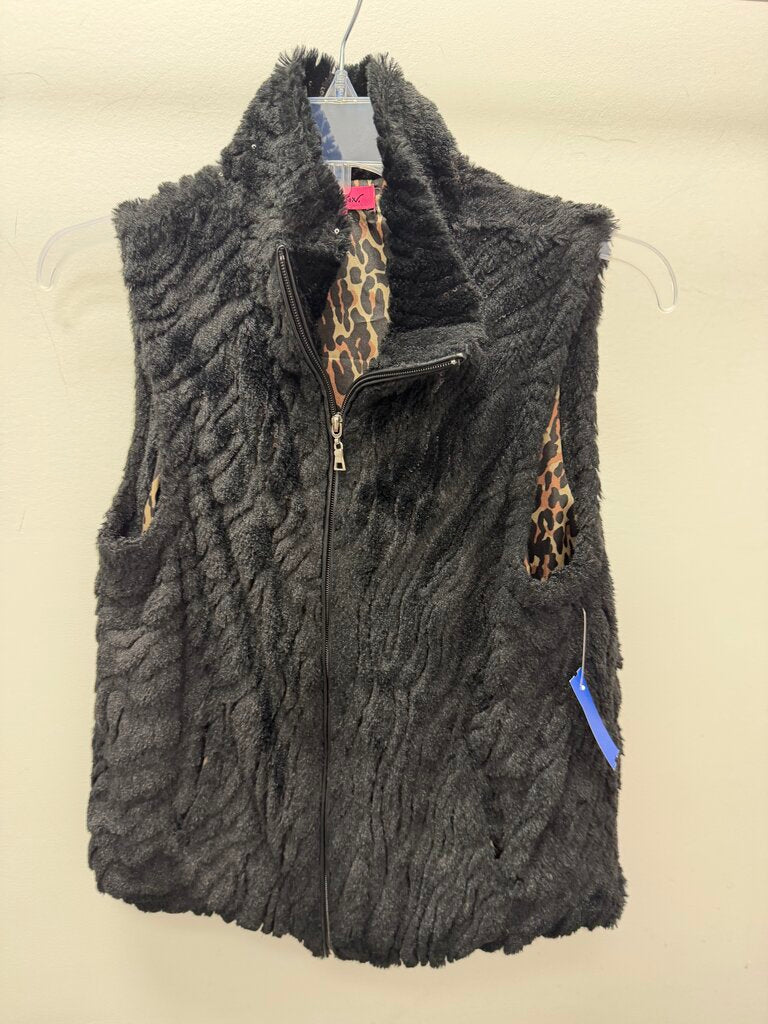 SM Betsey Johnson Faux Fur ZF Sless Vest