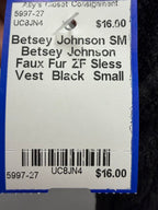 SM Betsey Johnson Faux Fur ZF Sless Vest