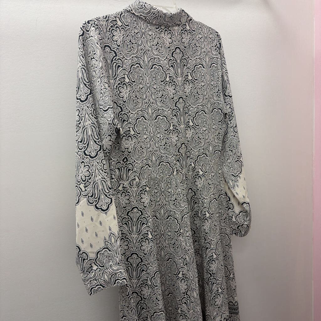 4 L/S Paisley B/F Collar Dress