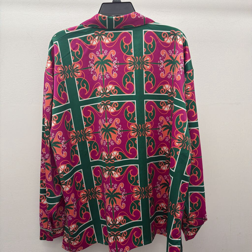 XL L/S Tropical Palm Tree B/F Geo Pat. Top
