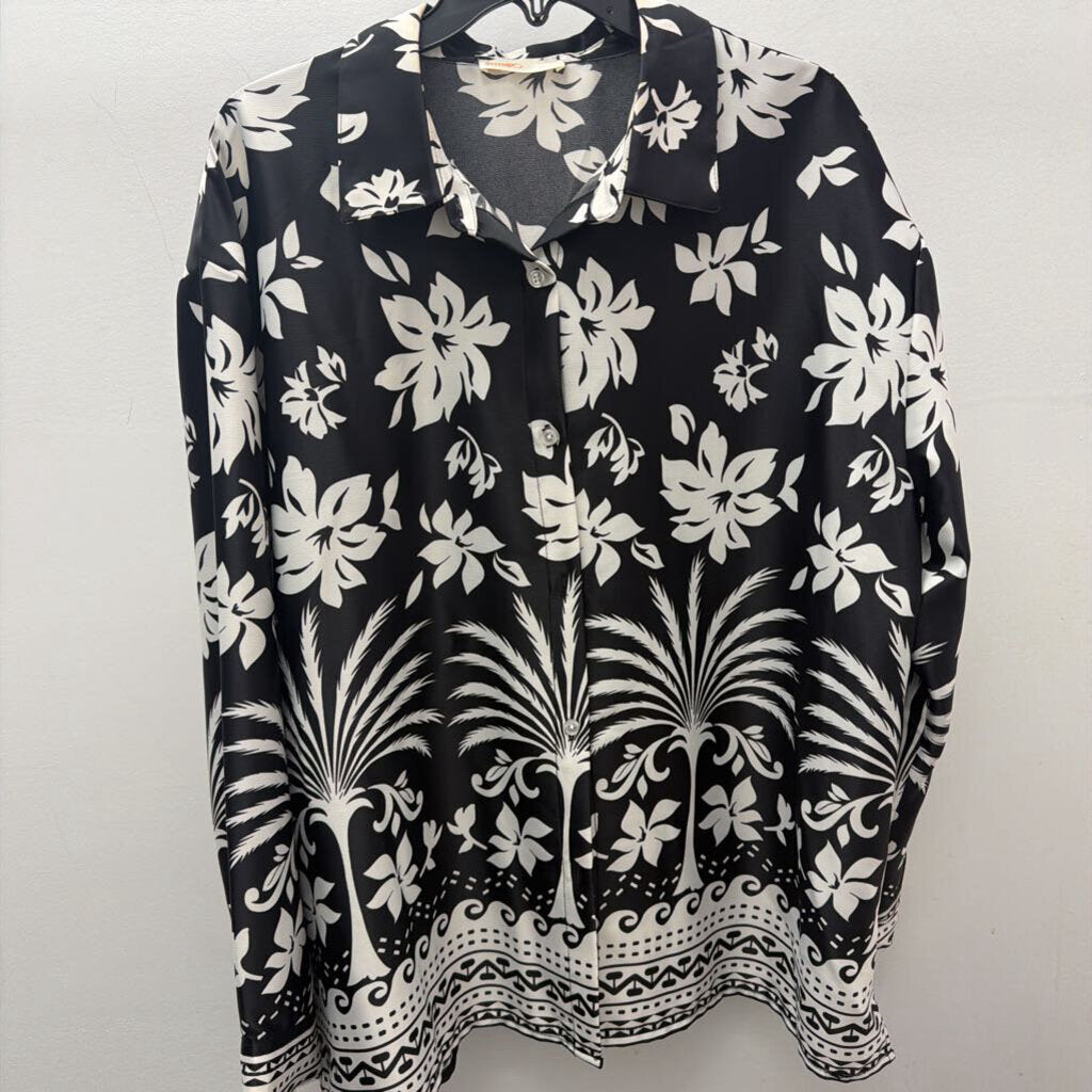 XL L/S Floral B/F Collar Shirt