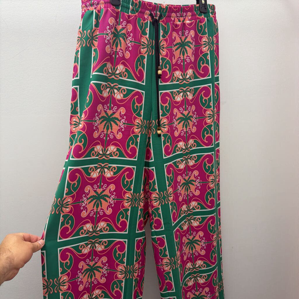 LG Tropical Palm Tree Drawstring Geo Pat Pant