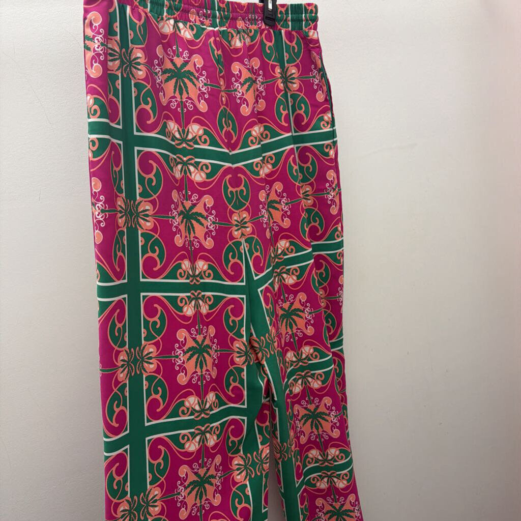LG Tropical Palm Tree Drawstring Geo Pat Pant