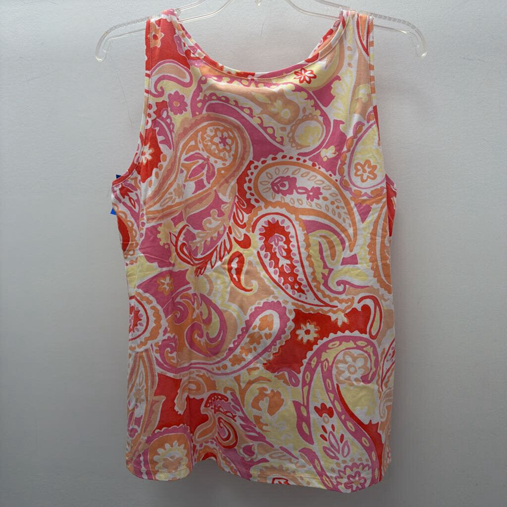 LG SLess Paisley Print Top NWT