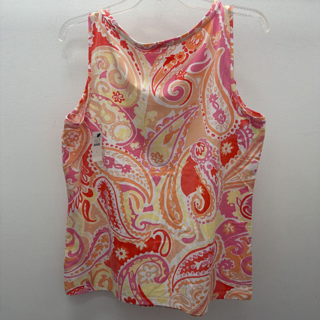 LG SLess Paisley Print Top NWT