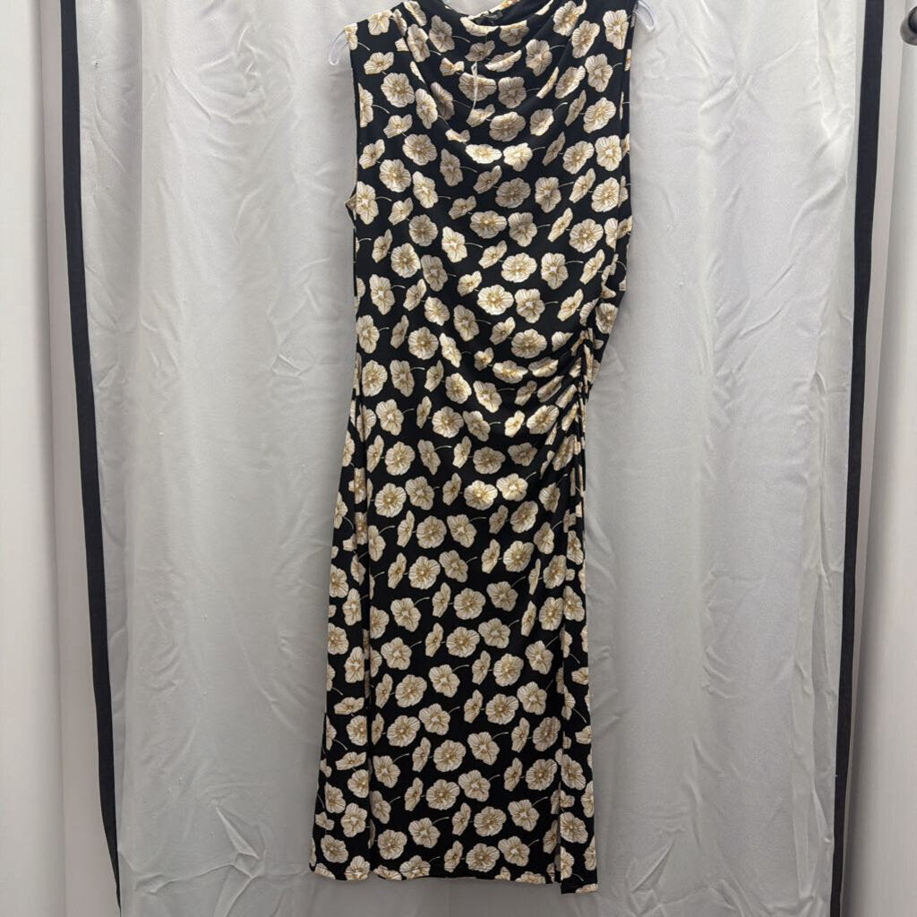 14 SLess Floral Pleated Side Dress NWT