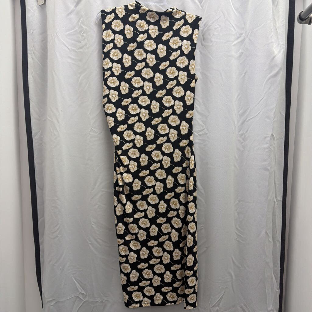 14 SLess Floral Pleated Side Dress NWT