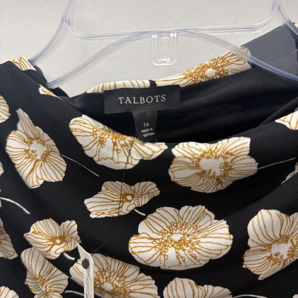 14 SLess Floral Pleated Side Dress NWT