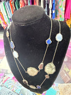 Silpada Vintage "Lapis of Luxury" Necklace N3093 Lapis, Labradorite, Glass & Chalcedony