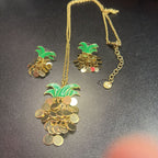 Talbots Vinage Pineapple Earring & Necklace Set