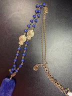 Lilly Pulitzer Coastal Tassel Necklace in Bomber Blue Semi Precious Stone