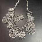 Talbots Vintage Filigree Medallion Necklace & Earring Set