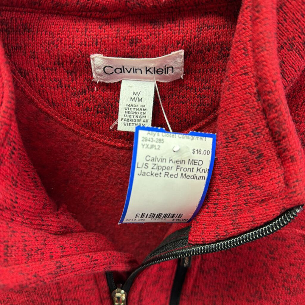 MED L/S Zipper Front Knit Jacket