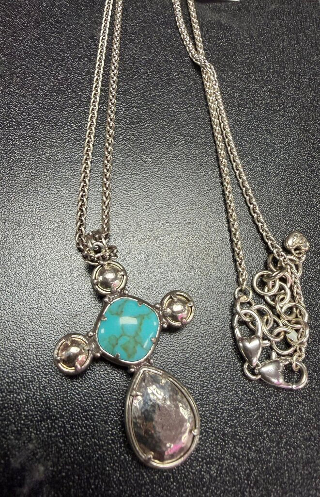 Brighton Graceful Cross Hammered Teardrop Pendant from the YTC Collection