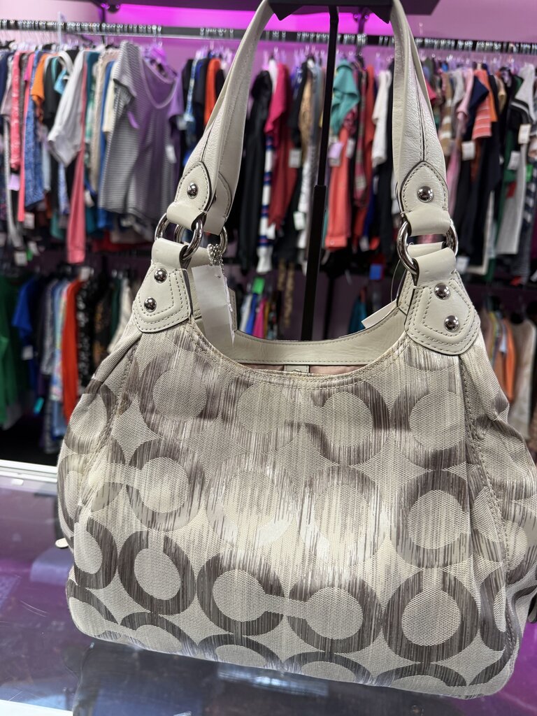 Coach Madison Op Art Ikat Sateen Maggie Shoulder Bag #15048