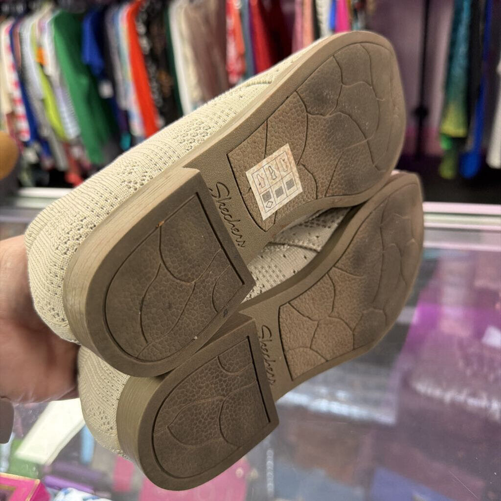 6 Sketchers Cleo Prep Knit Stretch Block Heel
