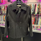 8 Dbl Breasted Solid Wool Blend Pea Coat