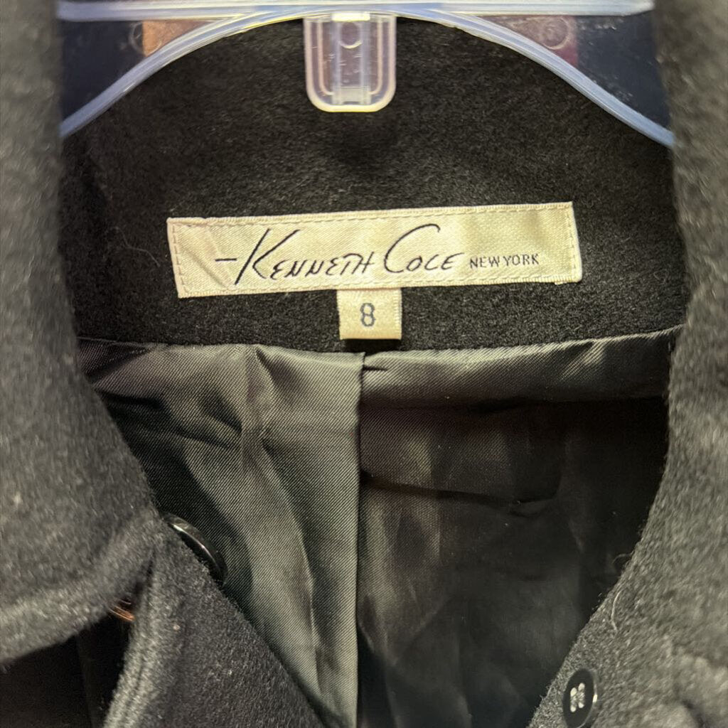 8 Dbl Breasted Solid Wool Blend Pea Coat