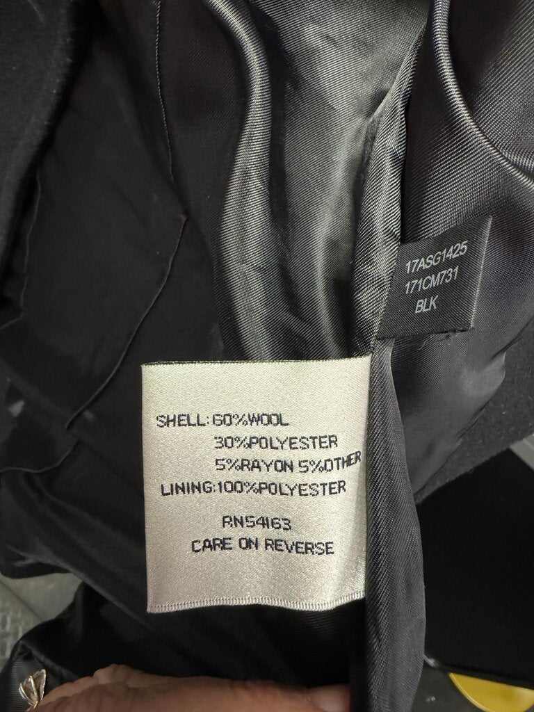 8 Dbl Breasted Solid Wool Blend Pea Coat