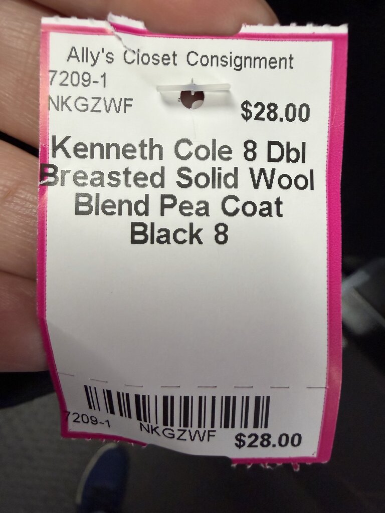 8 Dbl Breasted Solid Wool Blend Pea Coat