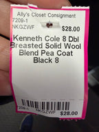 8 Dbl Breasted Solid Wool Blend Pea Coat