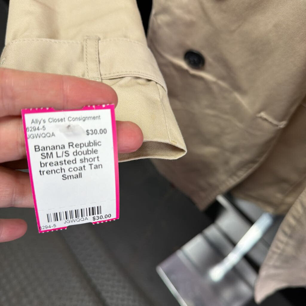 SM L/S double breasted short trench coat